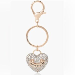 NWT Juicy Couture Pave Heart Gold Keychain